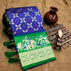 Soft Patola Silk Saree: Intricate Meenakari Design with Rich Pallu