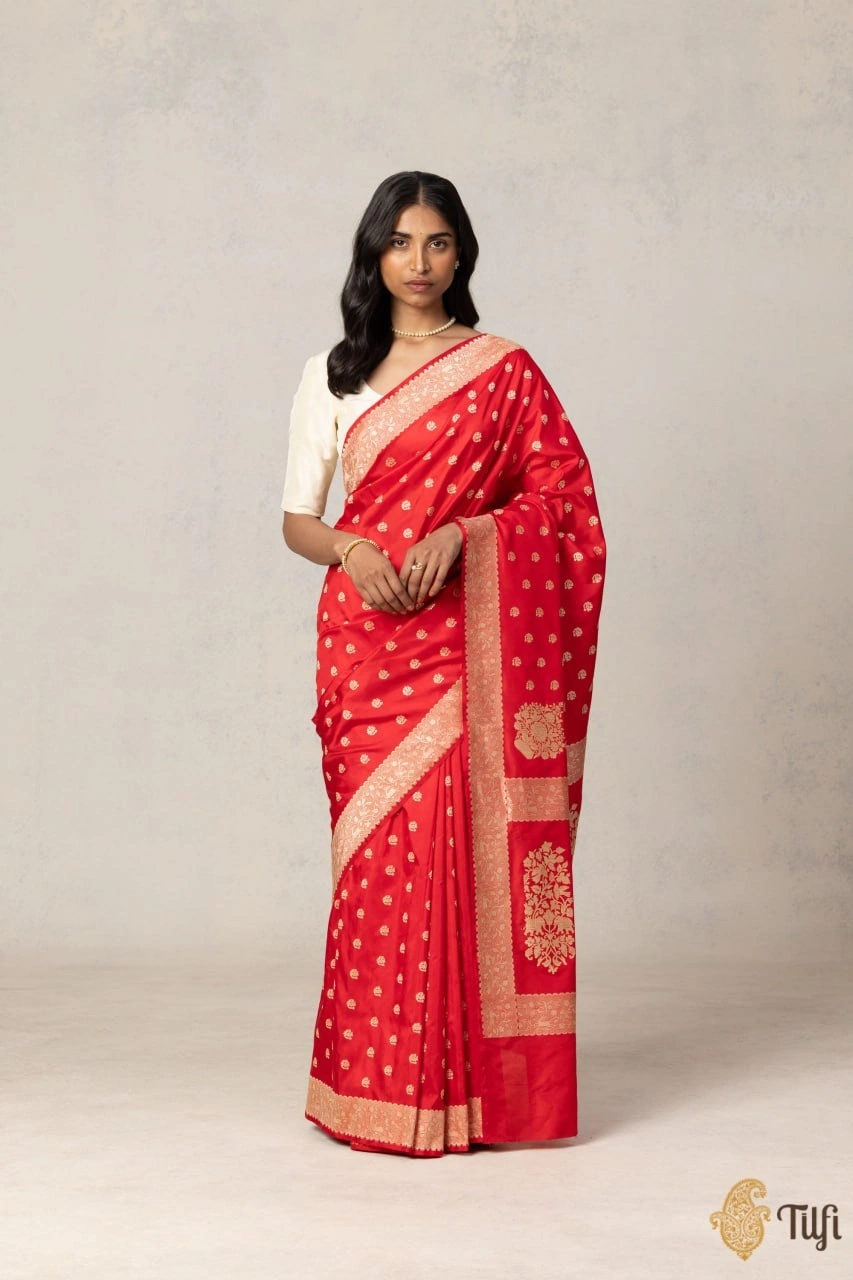 Indian Heritage Silk Saree: Elegant Artwork in Banarasi Soft Silk-RAS-40135-Red