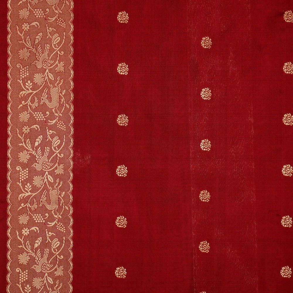 Indian Heritage Silk Saree: Elegant Artwork in Banarasi Soft Silk-Maroon-4