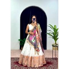 Stunning Lehenga Set: Faux Georgette, Heavy Embroidery, Mirror Work