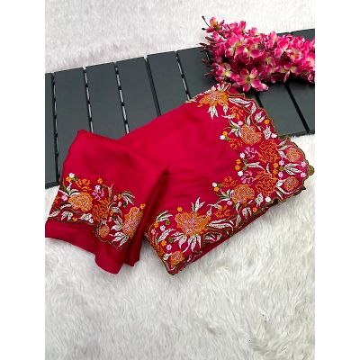YNF Soft Tussar Silk Saree with Stunning Embroidery (C-Pallu) - 5.5m Saree