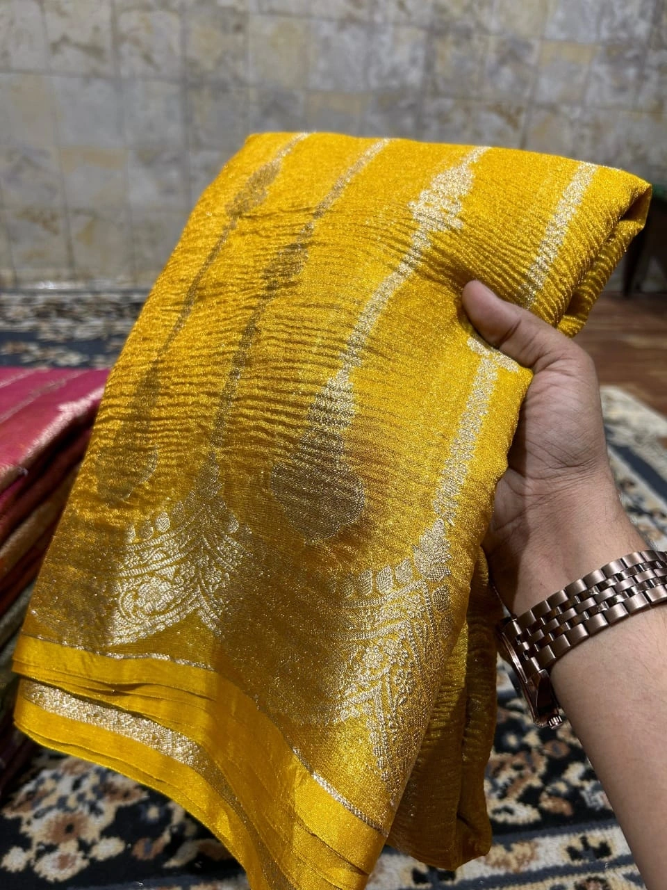 Zari Woven Banarasi Silk Saree for Every Occasion-MKD-96-Yellow