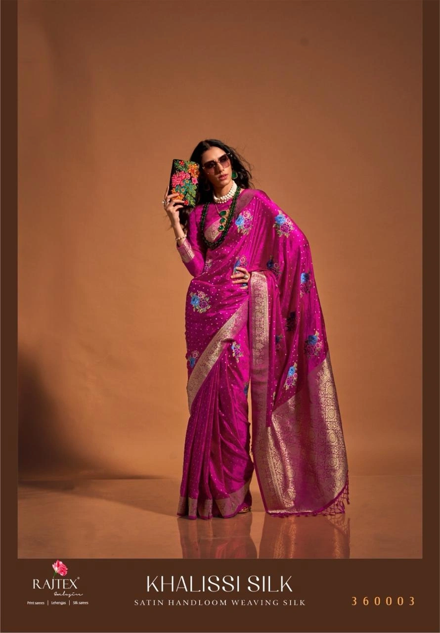 Luxurious Pure Satin Handloom Silk Saree: Elegant Tradition-SAN-360000-Rani