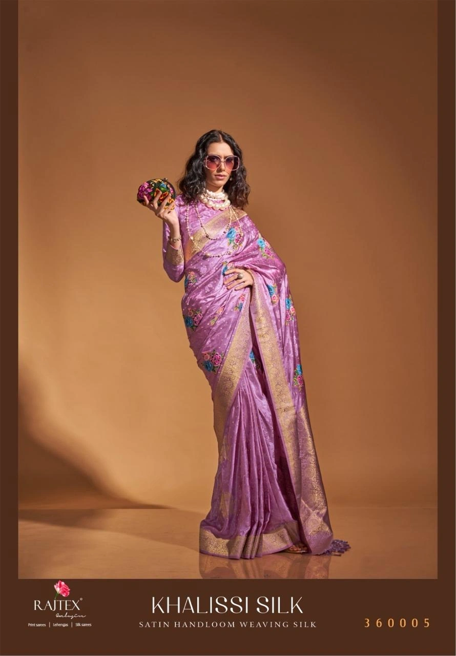 Luxurious Pure Satin Handloom Silk Saree: Elegant Tradition-SAN-360000-Lavender