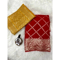 Embroderied Viscose Georgette Party Saree Set