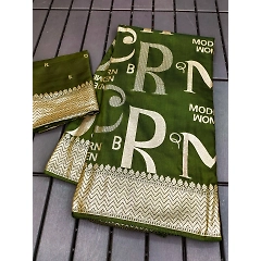 Pure Soft Russian Silk Saree: Exquisite Zari Weaving, Modern Design