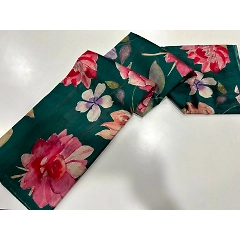 Premium Floral Print Tussar Saree with Detailed Kalamkari Pallu
