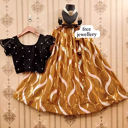Trending Viscose Georgette Lehenga with Embroidered Choli & Free Jewelry