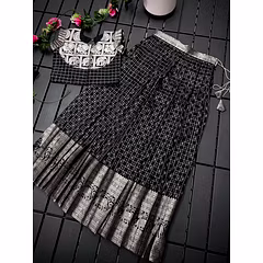 Silk Lehenga with Side Open Blouse for Kids