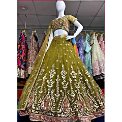 Exquisite Designer Net Lehenga with Handcrafted Dupatta