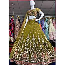Exquisite Designer Net Lehenga with Handcrafted Dupatta