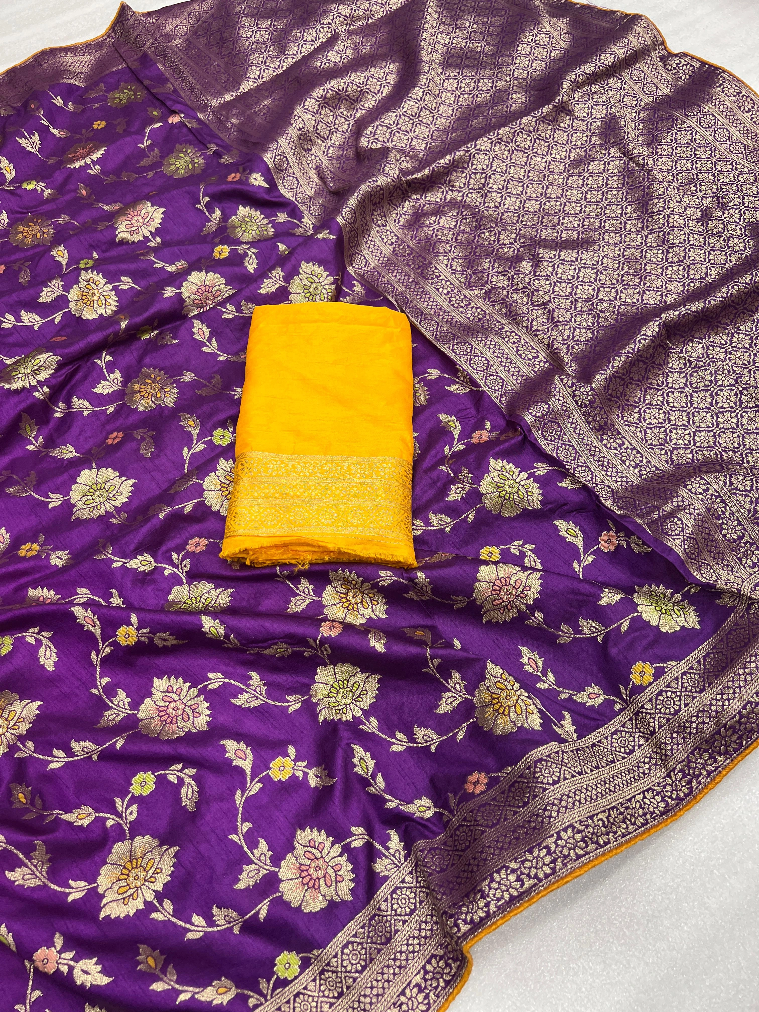 Pure Dola Silk Saree with Meenakari and Zari Weaving-Wine-1