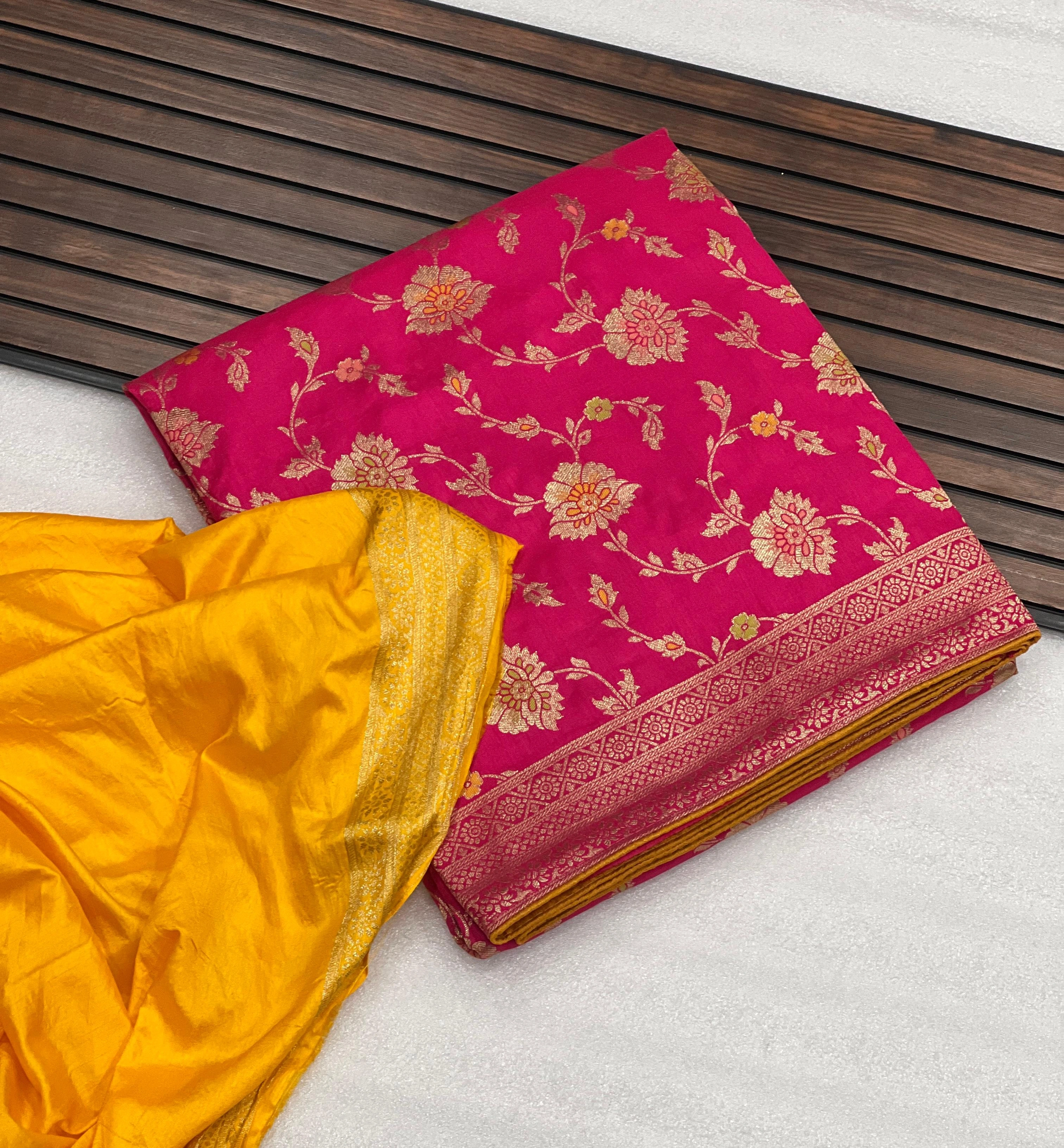 Pure Dola Silk Saree with Meenakari and Zari Weaving-RNNC-20-Rani