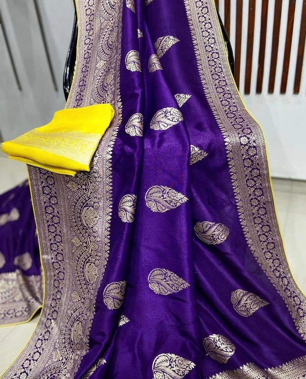 Gold Zari Woven Banarasi Dola Silk Saree: Perfect for Festivals and Weddings!-ANT-53-Blue