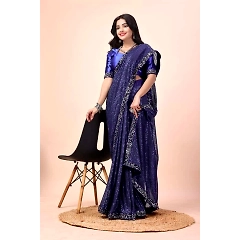 Premium Sequin Embroidered Saree with Silk Blouse - Exquisite and Glamorous!