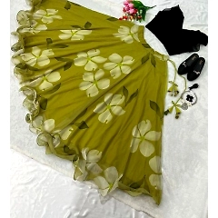 Kids' Original Organza Fully Stitched Lehenga with Black Blouse - Ages 1-15