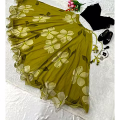 Kids' Original Organza Fully Stitched Lehenga with Black Blouse - Ages 1-15