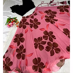 Kids' Original Organza Fully Stitched Lehenga with Black Blouse - Ages 1-15