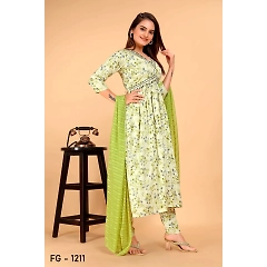 Hand-Embroidered Cotton Outfit with Naznin Chiffon Dupatta