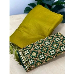 Exquisite Kubera Silk Saree: Rich Pallu, Jacquard Work, 2 Blouses