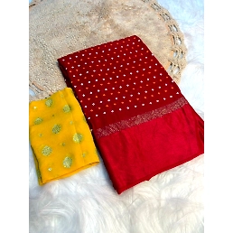 Georgette Saree with Satin Border and Table Print