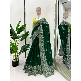 YNF Beautiful Designer Saree: Georgette Fabric, Intricate Thread Work, Matching Blouse