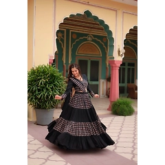 Navratri-ready Printed Rayon Lehenga Choli Set
