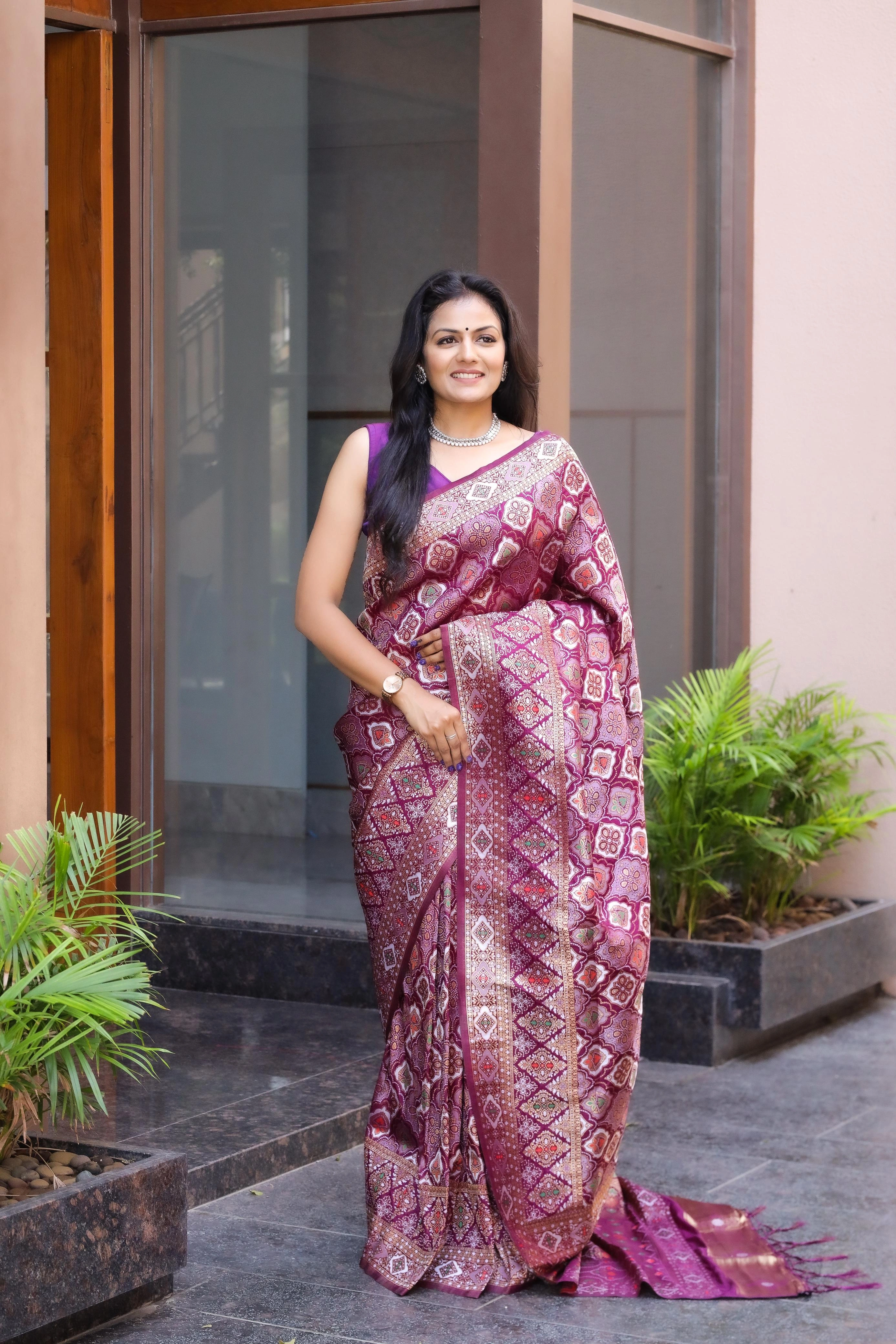 Soft Silk Saree with Rich Jacquard and Exclusive Blouse-Maroon-2