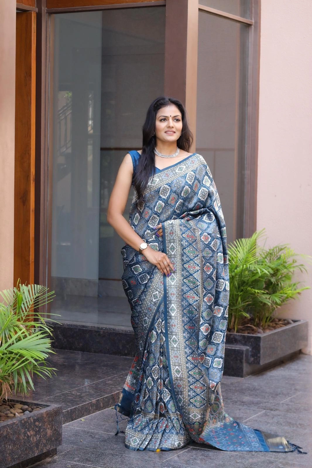 Soft Silk Saree with Rich Jacquard and Exclusive Blouse-RGK-26-Blue