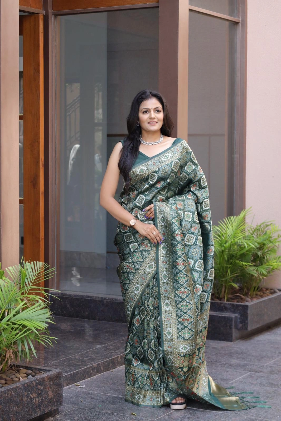 Soft Silk Saree with Rich Jacquard and Exclusive Blouse-RGK-26-Green