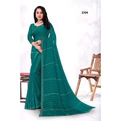 Blueberry Fancy Saree: Swarovski Work, Fancy Border, Stunning Elegance!