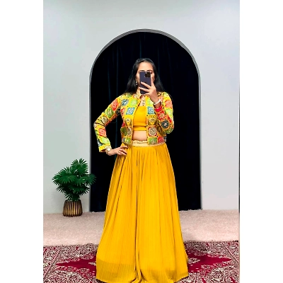 YNF Crush Georgette Lehenga with Hand Work - Stunning, Free Size!