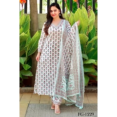 Digital Print Afghani Suit Set - Magic Cotton Fabric