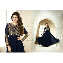Embroidered Georgette Sari Dress: Elegant and Lightweight