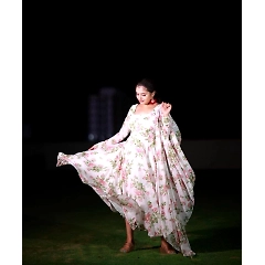 Premium Georgette Gown with 1000 Butti Work & Digital Print