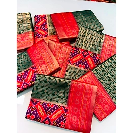 YNF Soft Silk Jari Weaving Saree with Rich Pallu - 5.50m Saree, 0.80m Blouse