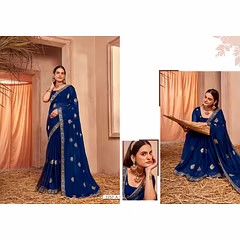 Charming Chiffon with Stunning Work Blouse