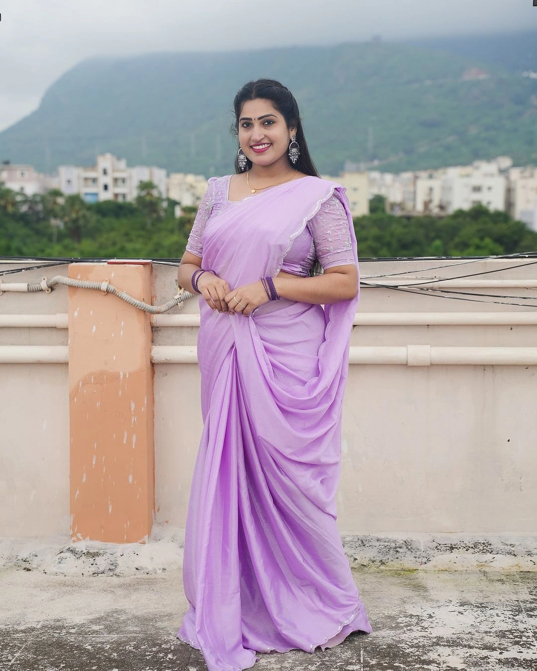 Chinnon Saree: Intricate Cutwork, Heavy Embroidery, Sequins - Pure Elegance!-RUN-40-Purple