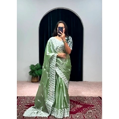 Burbary Saree: Full Heavy Embroidery Work with Dori & Sequins