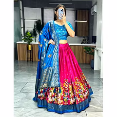 Soft Dola Silk Lehenga Set with Foil Work - 3pc