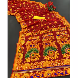 Soft Woven Cotton Saree with Colorful Weaving Pattern - Lightweight and Stylish