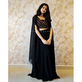 YNF Elegant Premium Georgette Lehenga Set with Sequin Embellished Blouse and Koti