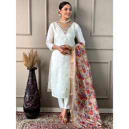 Stylish Viscose Nylon Butti Top with Jacquard Butti Dupatta - Sizes S-XXL, 450g