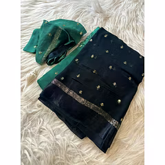 Flower Butti Georgette Saree with Zari Embroidery