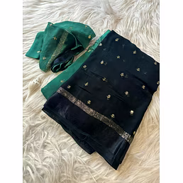 Flower Butti Georgette Saree with Zari Embroidery