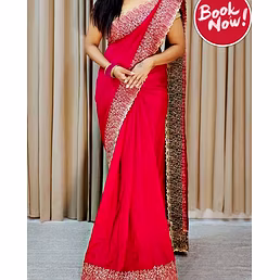 Bluming Vichitra Silk Saree: Exquisite Zari Work and Stone Embellishments