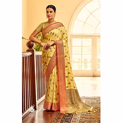 Zari Weave Silk Saree with Rich Pallu & Tassels