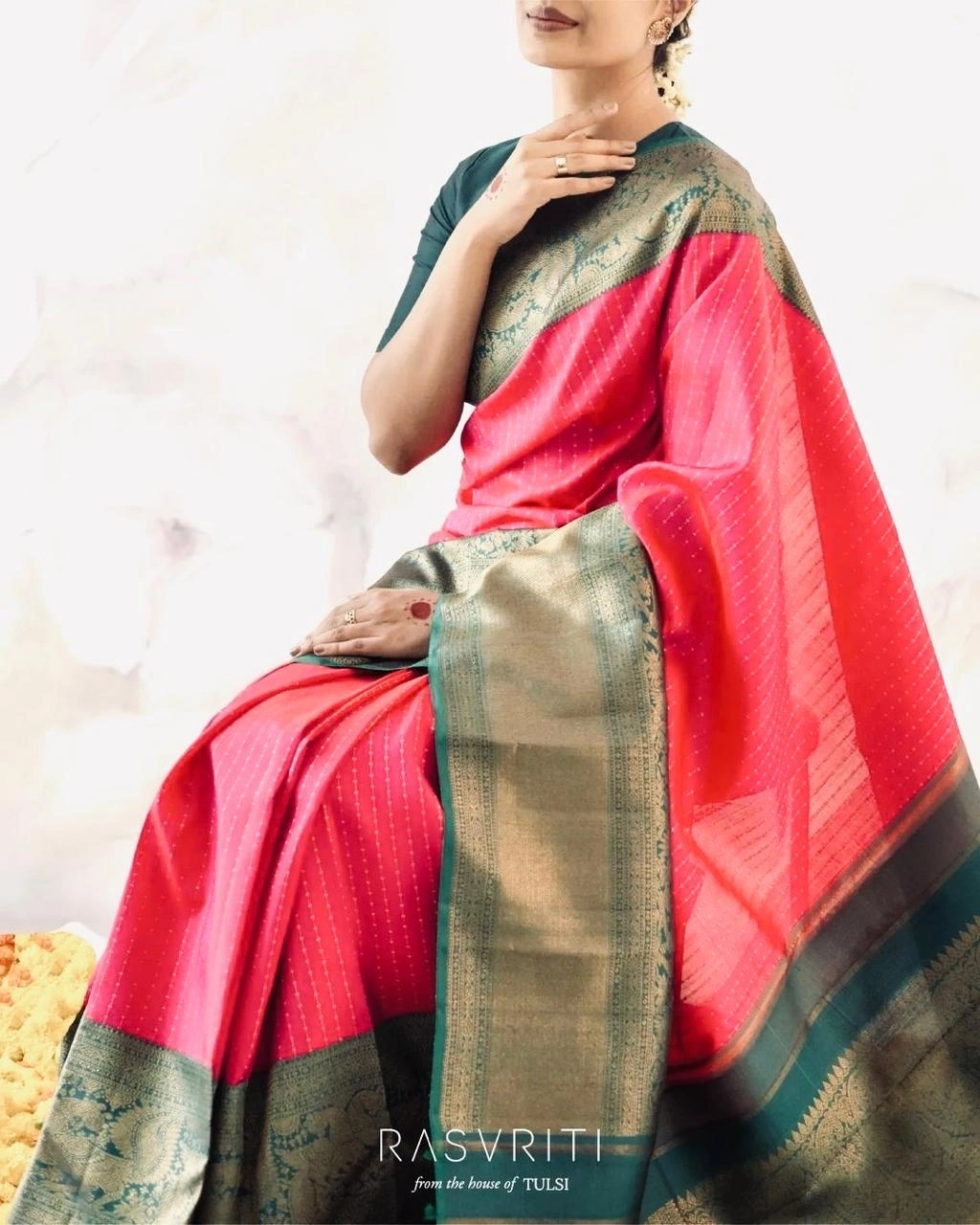 Soft Banarasi Silk Saree: Elegant and Lightweight-Red-3