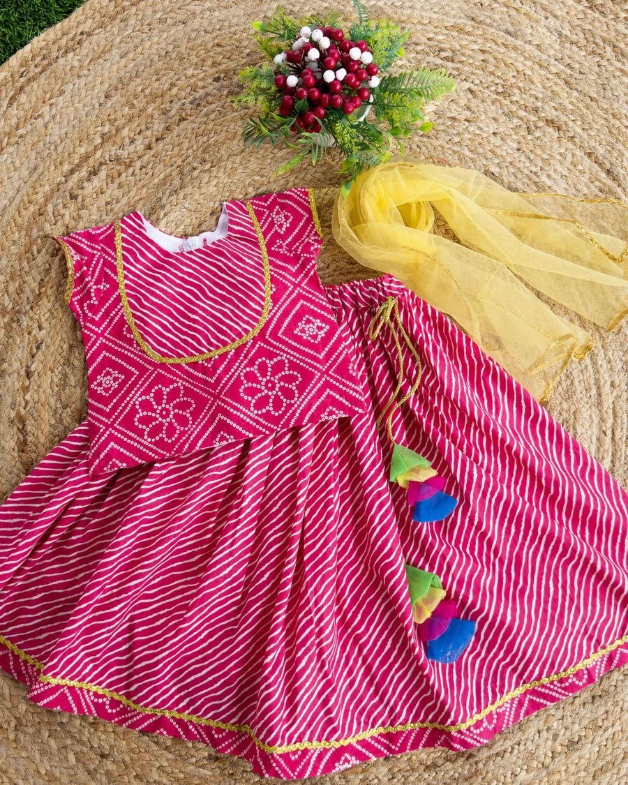 Rajasthani Style Lehenga Choli - Vibrant, Fully Stitched, Perfect for Kids!-Rani-1year-1