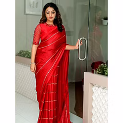 Premium Vichitra Saree with Sequin Embellishments - 5.5 Meters